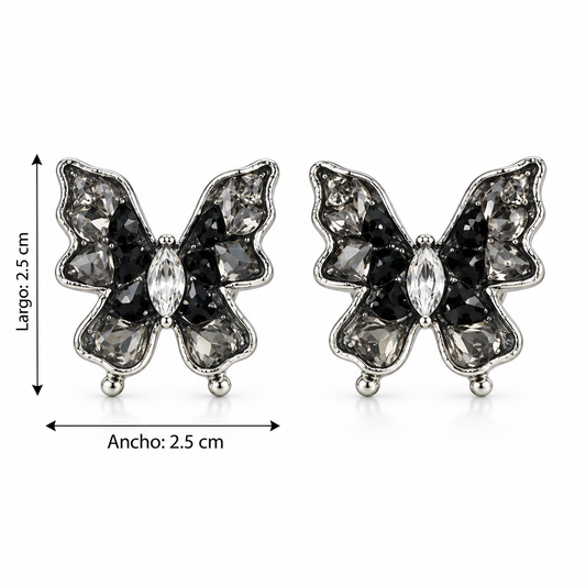 E7405 Aretes mariposa circonia de aleacion