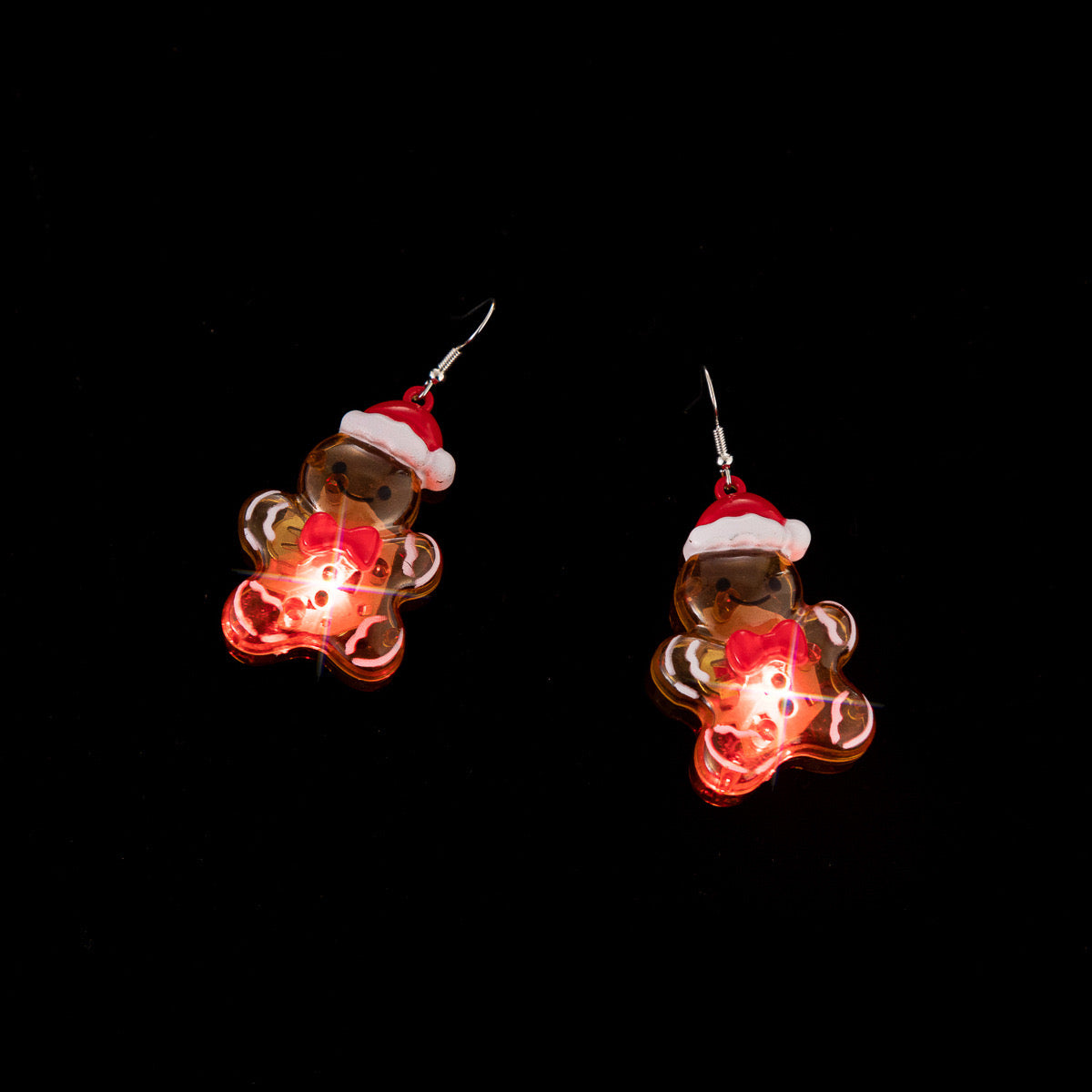 E4814 Aretes led galleta de jengibre navideño 4cm
