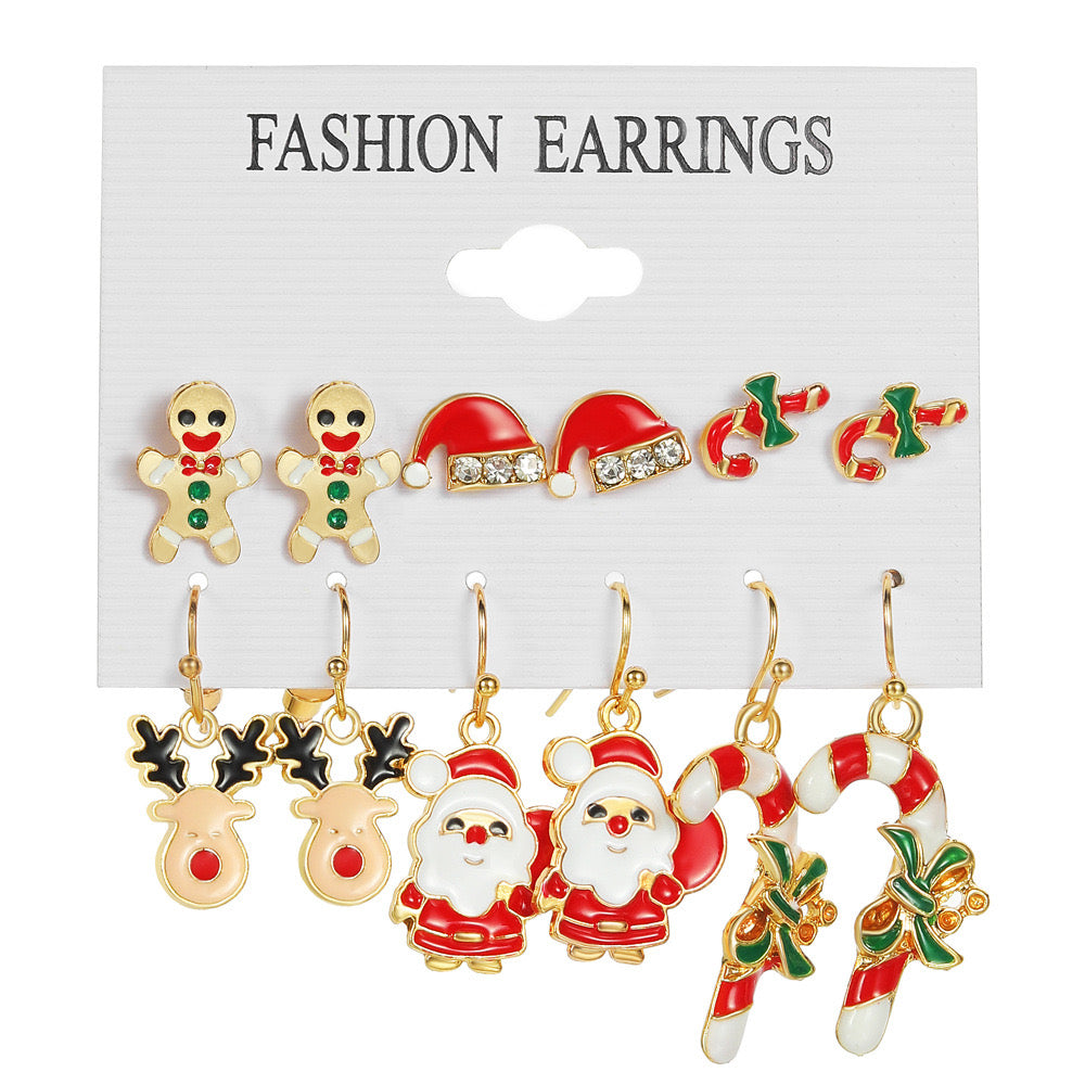 E4173 Conjunto de aretes navideños 2.5cm