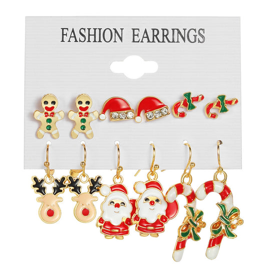 E4173 Conjunto de aretes navideños 2.5cm