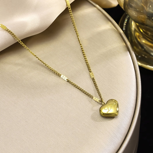 C1598 Collar corazón love acero de titanio