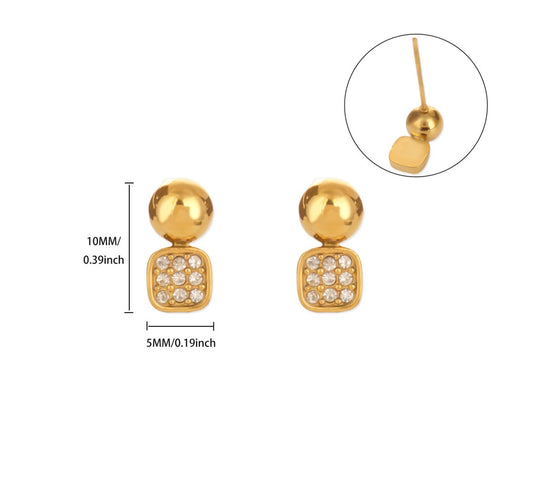 E5452 Aretes dorados brillantes acero inoxidable