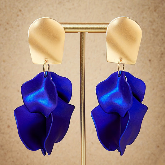 E4222 Aretes pétalos alecion esmaltado 9cm