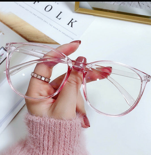GF9 gafas transparentes cuadradas rosas