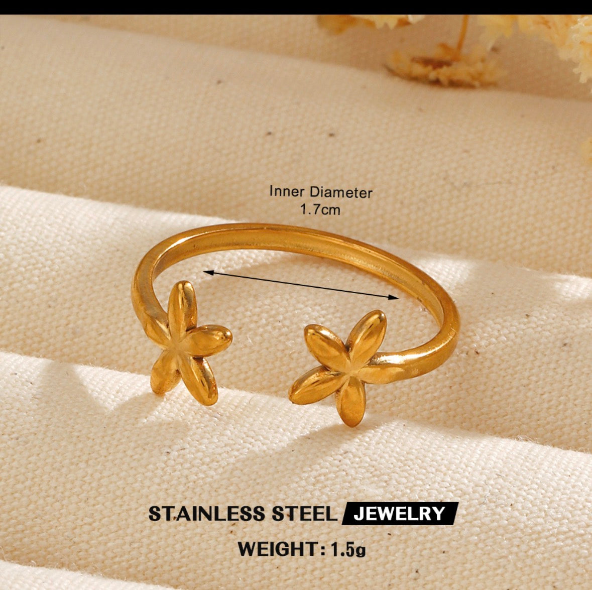 A332 Anillo estrella de mar acero inoxidable abierto
