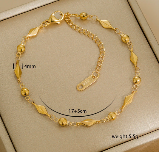 B868 Pulsera dorada vintage acero inoxidable 19cm