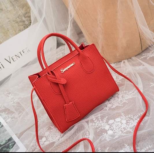 CR80 Bolso rojo estilo vintage cuero sintético