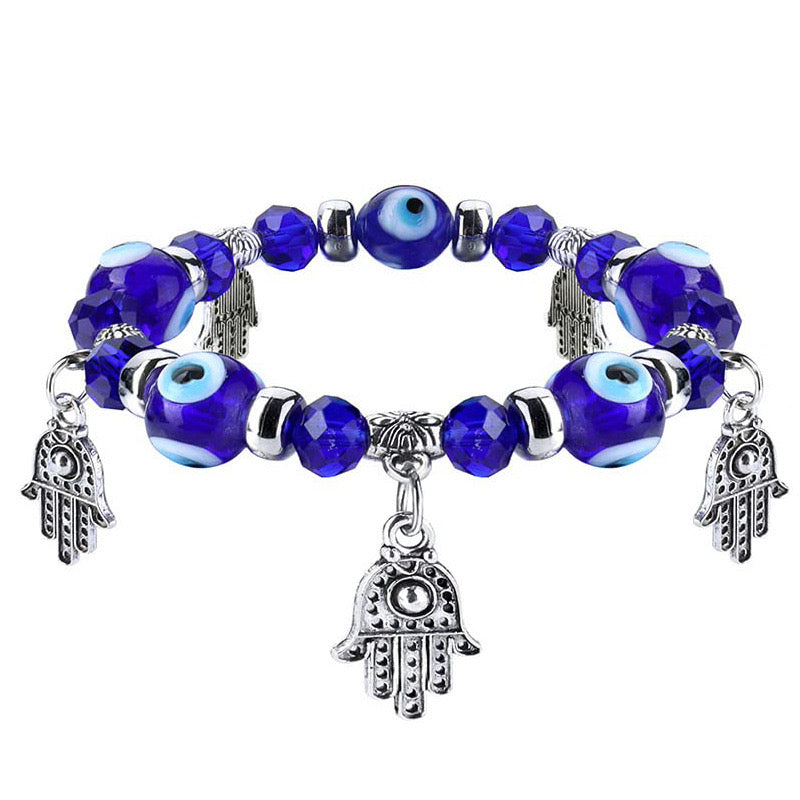 B124 Pulsera ojo turco estilo étnico materiales mixtos