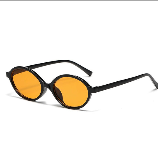 GF23 gafas de sol unisex marco ovalado negro