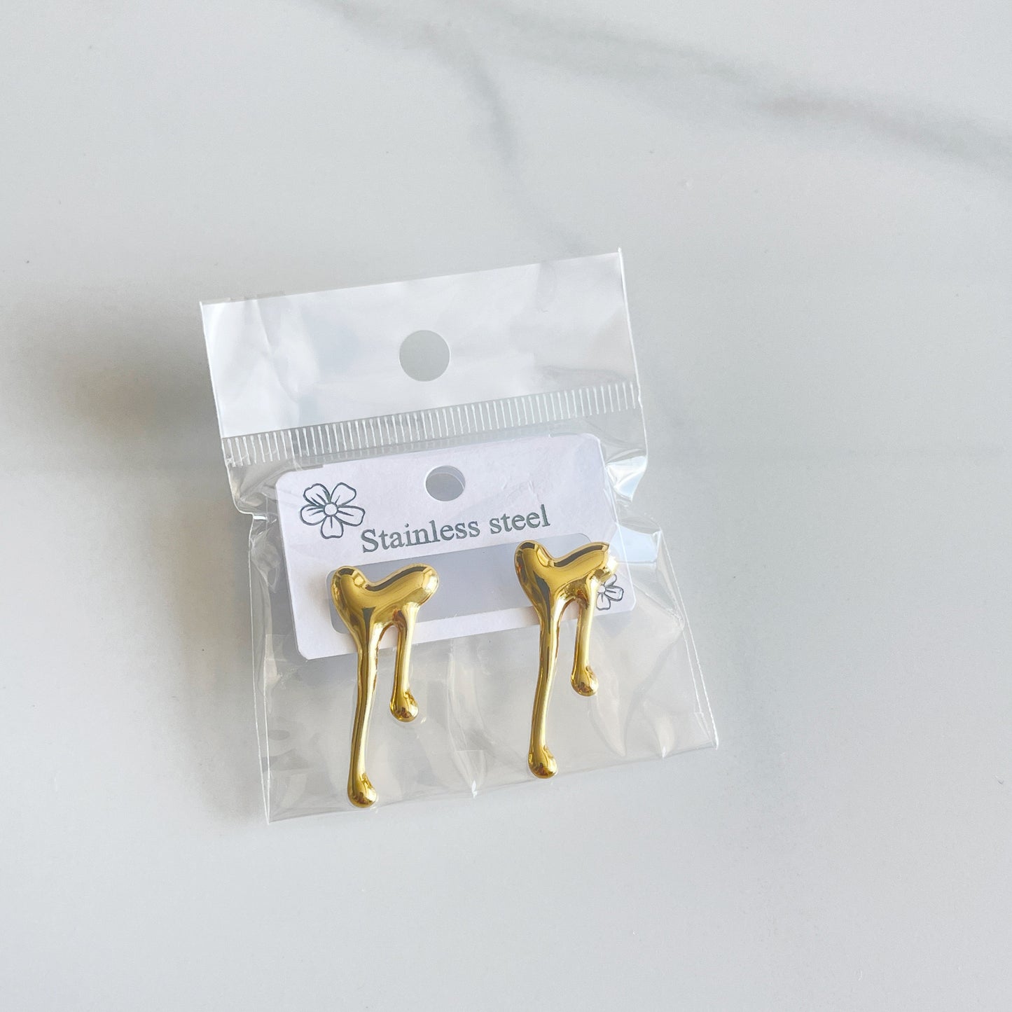 E6070 Aretes corazon retro acero inoxidable 4cm