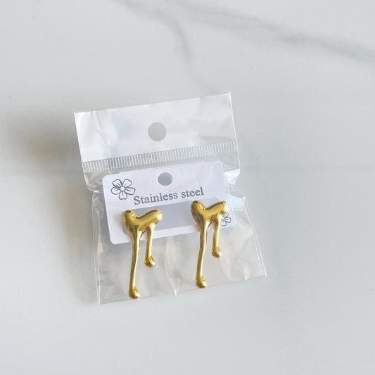 E6070 Aretes corazon retro acero inoxidable 4cm
