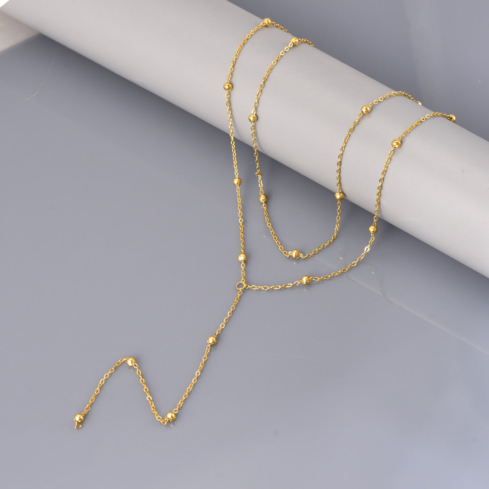 C993 Collar dorado acero inoxidable chapado en oro de 18k 24 cm