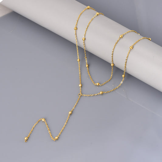 C993 Collar dorado acero inoxidable chapado en oro de 18k 24 cm