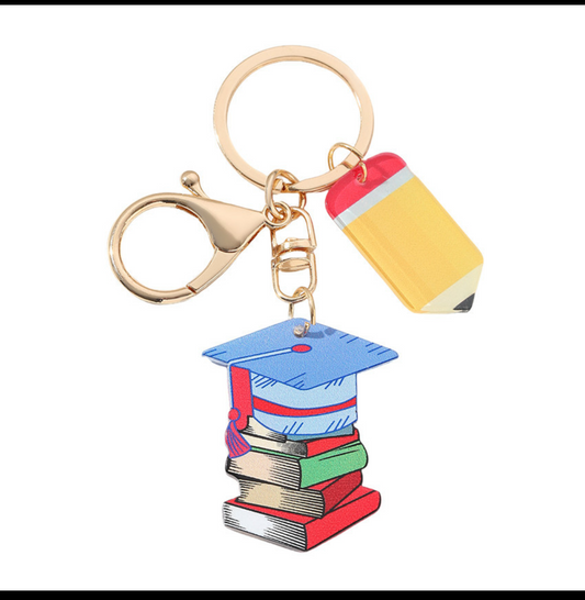 K126 llavero libro maestra unisex acrílico 13cm