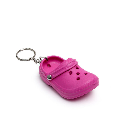 K102 llavero crocs rosas MET. 11cm