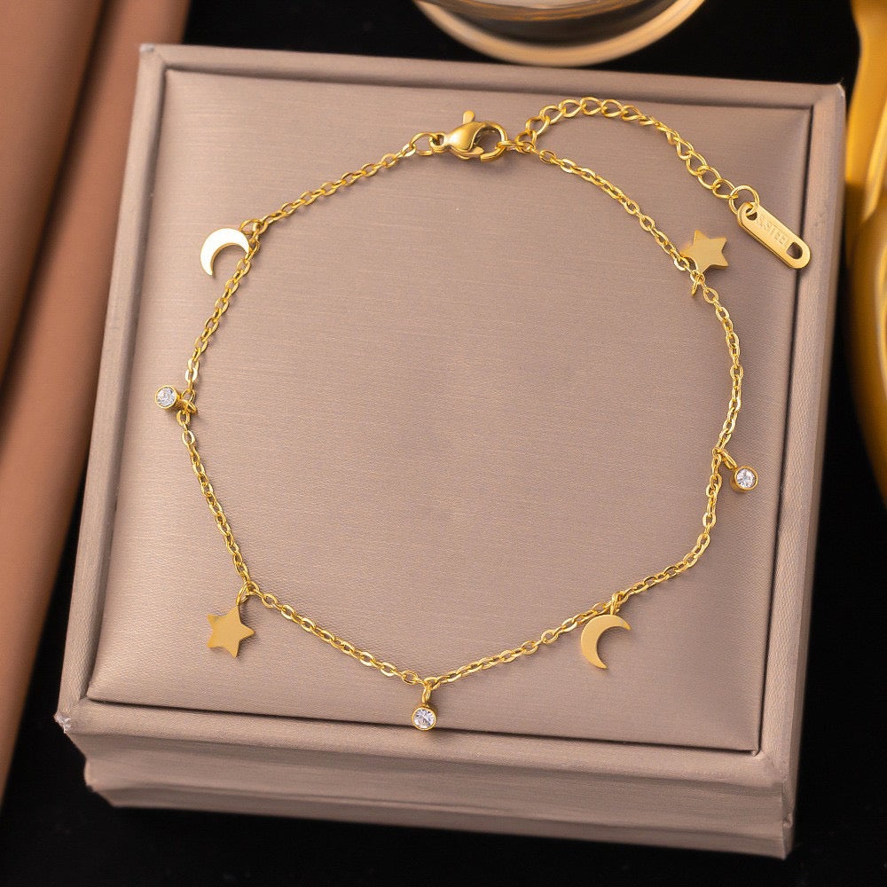 B541 pulsera luna acero inoxidable 22cm