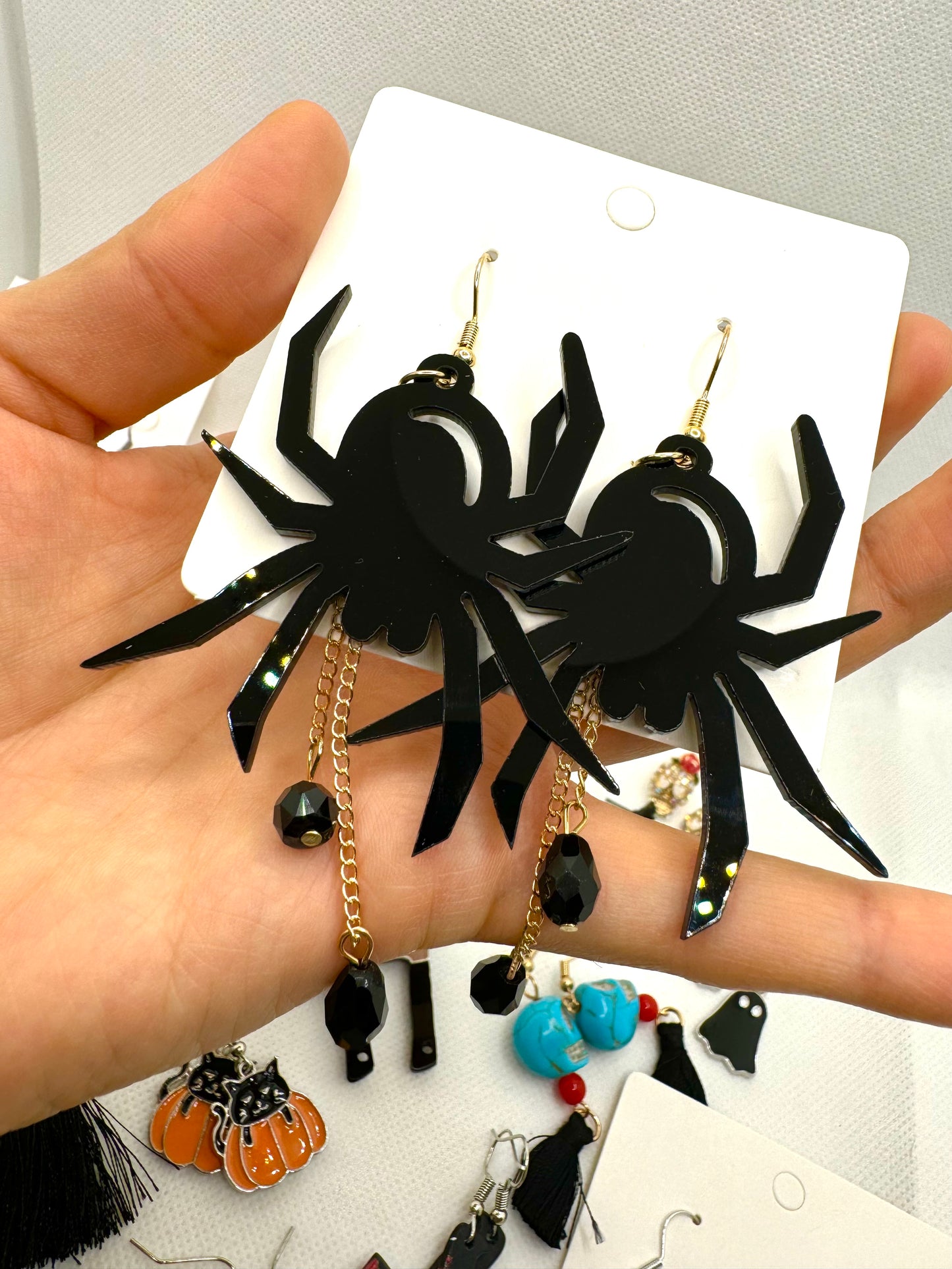 E513 Aretes Arracada Araña Halloween