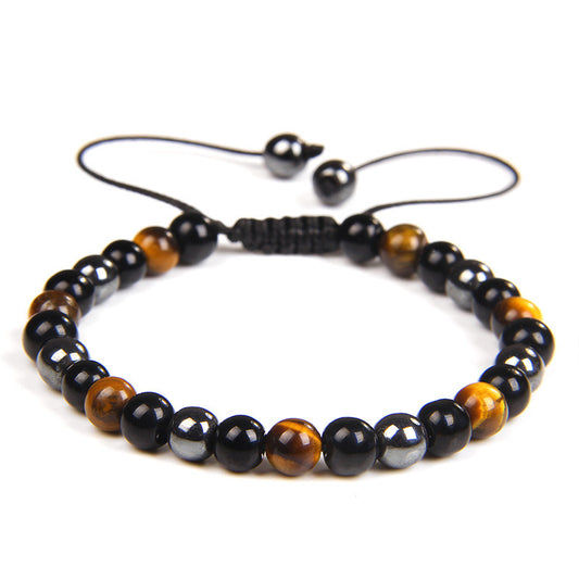 B328 Pulsera caballero cuentas piedra natural degradado 6mm ajustable