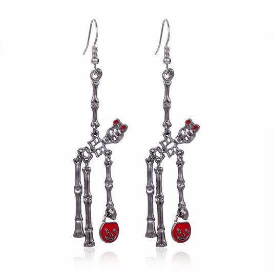 E4153 Aretes calavera catrín aleacion 6cm