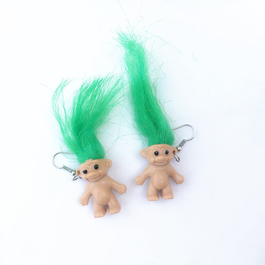 014 Aretes troll muñeco acrilico