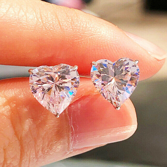 E2586 Aretes par corazon cristal cobre 1cm
