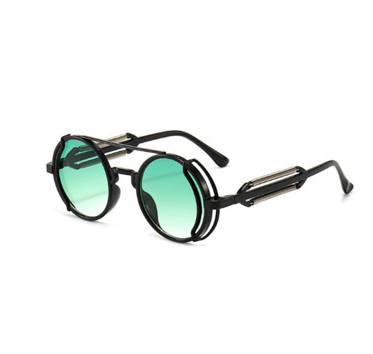 Lent14 Lentes de sol steampunk doble redondo