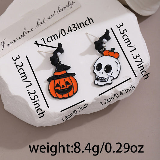 E3833 Aretes calabaza cráneo 3.5cm aleacio.