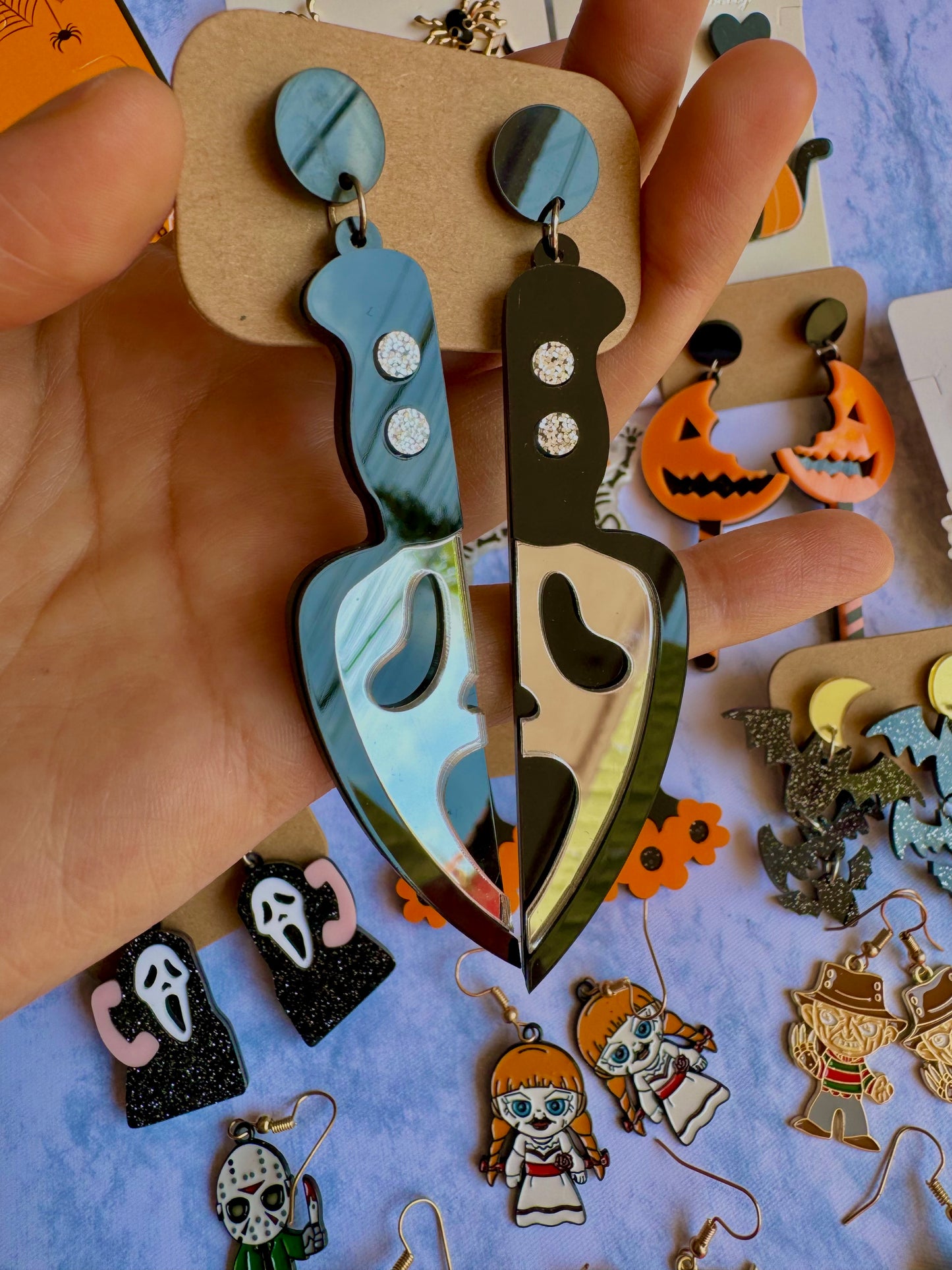 JY41 Aretes Cuchillo Ghostface Scream Halloween