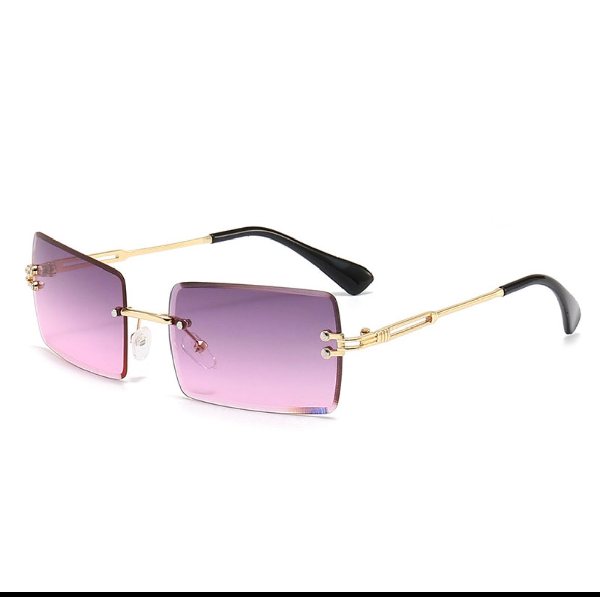 LEN11 Lentes de sol cuadrada sin marco morados
