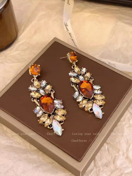 E7201 Aretes elegantes brillantes de fiesta aleacion 5cm