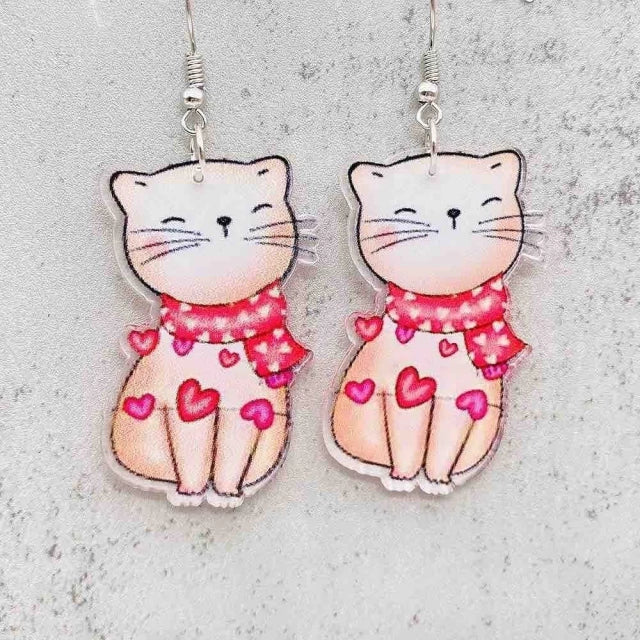 E1074 Aretes Gato Corazón