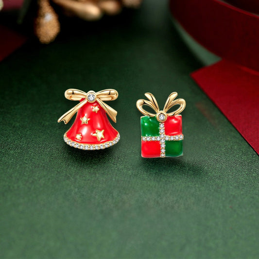 E4060 Aretes asimétricos campana y regalo de Navidad aleacion 1cm
