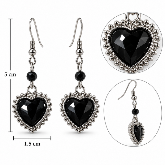 E7473 Aretes corazon con detalle plata de aleacion