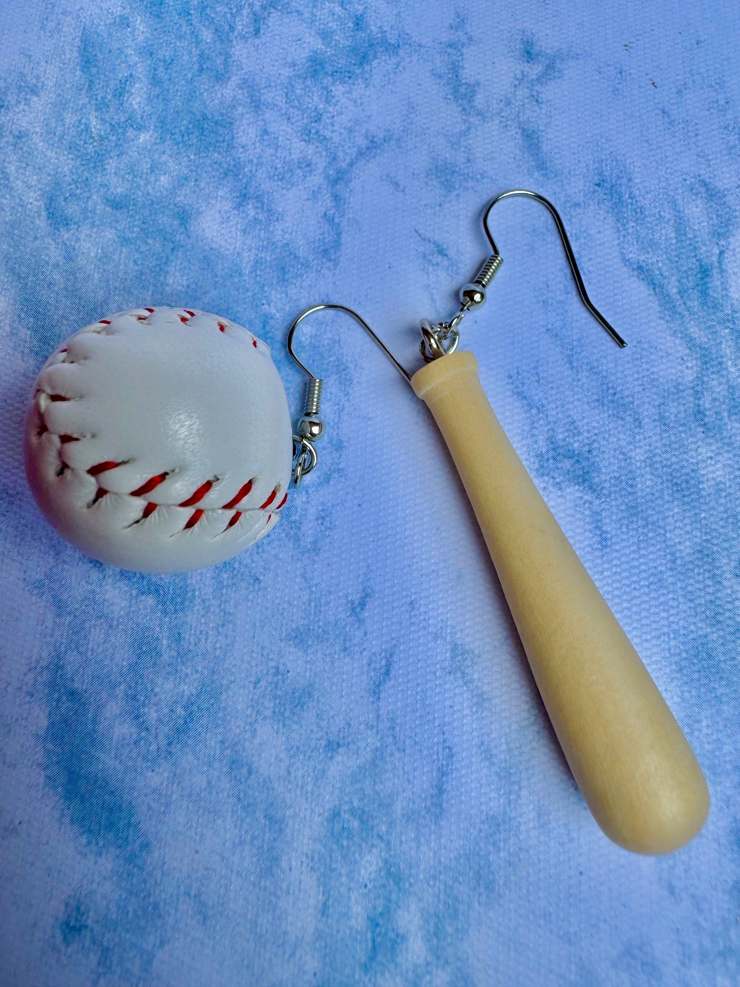 E1848 Aretes beisbol pelota bat asimetricos 7cm