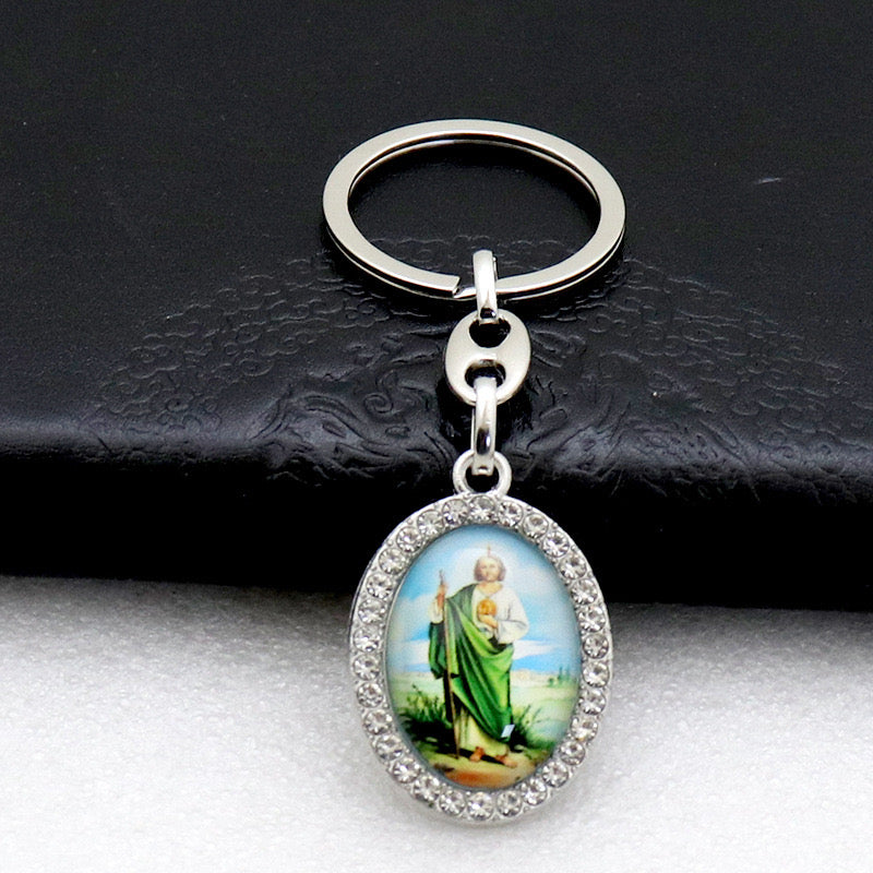 K115 llavero óvalo san judas aleacion 8.7cm