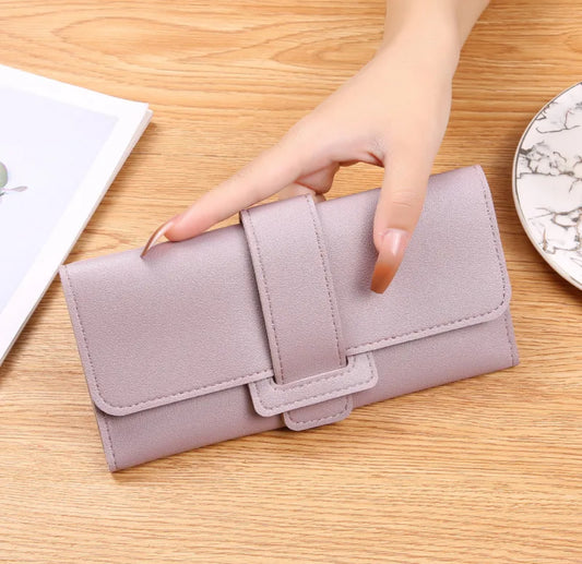 Cr96P Cartera para mujer purpura  cuero sintético 19cm x9cm