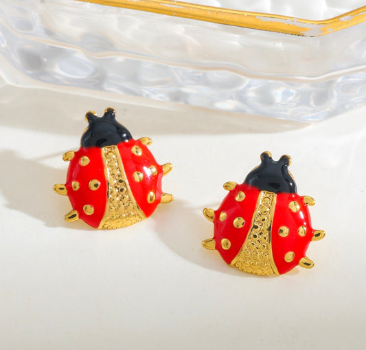 E6006 aretes catarina dorada acero inoxidable 304 3cm