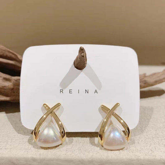 J599 Aretes perla aleacion 2cm
