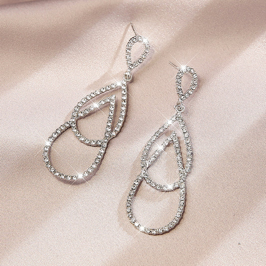 E4331 Aretes gota de diamante aleacion 5cm