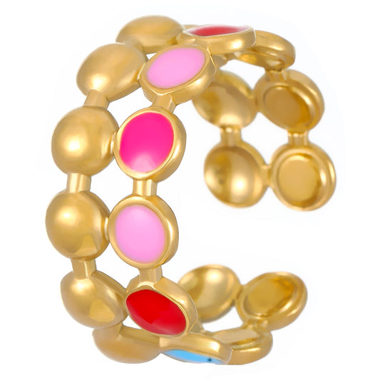 A176R Anillo Acero inoxidable abierto rosa