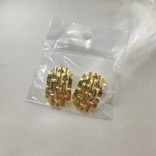 E5026 Aretes dorados acero inoxidable 4cm