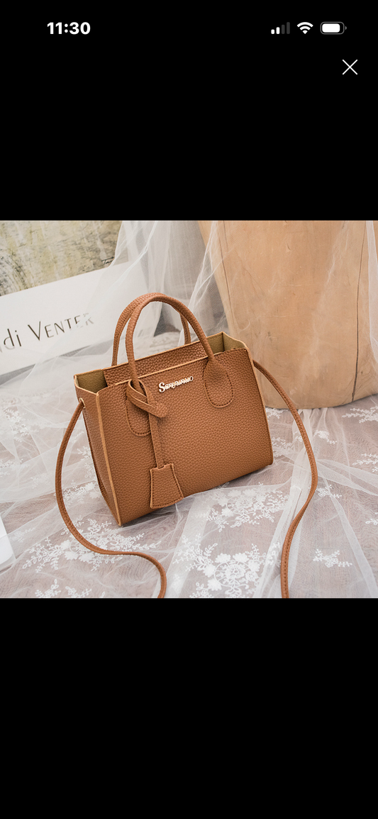 CR80 Bolso cafe estilo vintage cuero sintético