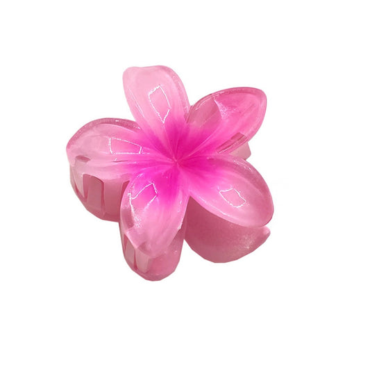 SY06 Pinza para el cabello flor fucsia plástico 4.5cm