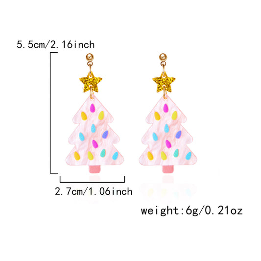 E4272 Aretes árbol de Navidad acrílico 4.6cm