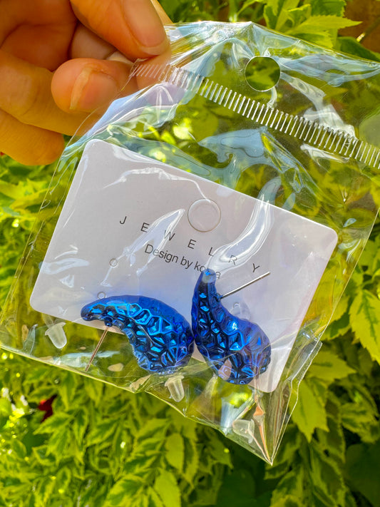 J345A Aretes gota imitación bottega dorado ligeros acrílico