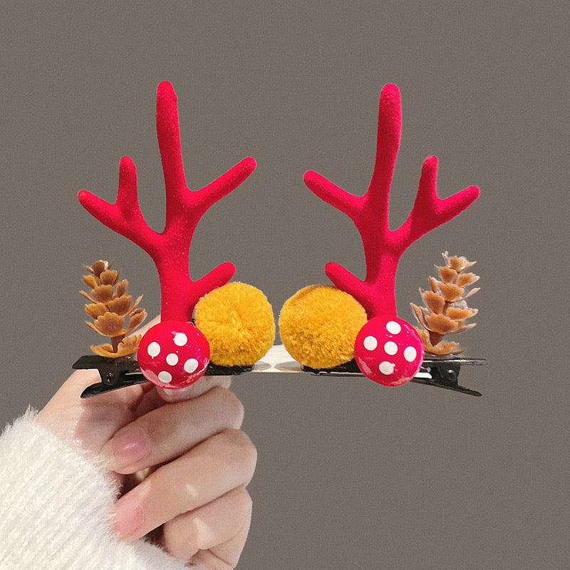 Ac213 pinzas para el cabello reno de Navidad 7cm
