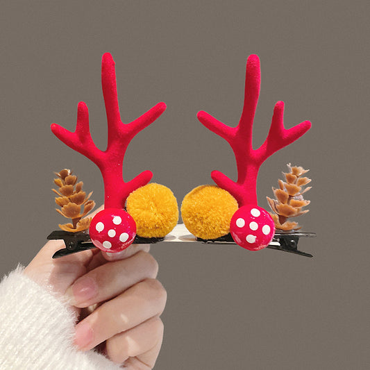 Ac213 pinzas para el cabello reno de Navidad 7cm