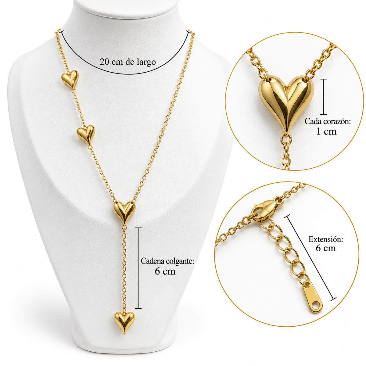 C061 Collar corazones de acero inoxidable 304