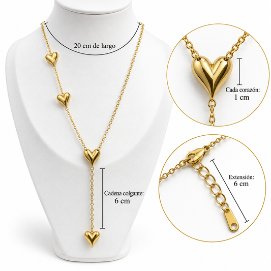 C061 Collar corazones de acero inoxidable 304