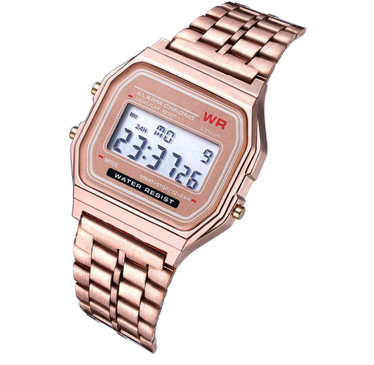 R172 reloj digital rosa de mujer